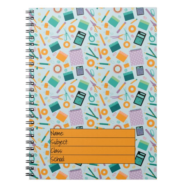 School Items Pattern Notebook (Front)