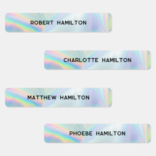 School Kids Waterproof Holographic Bold Name