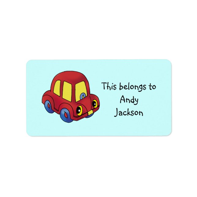 School Labels (toy car) (Front)