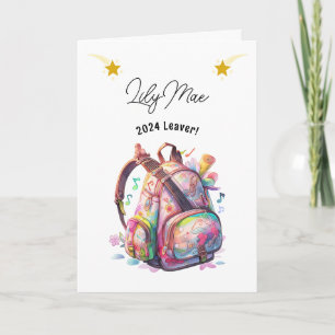 School Leavers Cute Back Pack Card