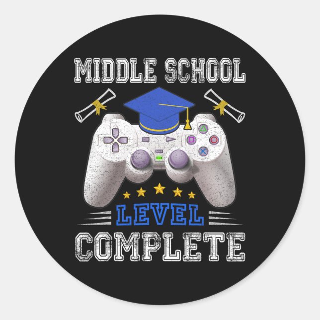 School Level Complete Cl Of 2024 Graduation  Classic Round Sticker (Front)