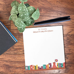 School Librarian Bookshelf Notepad
