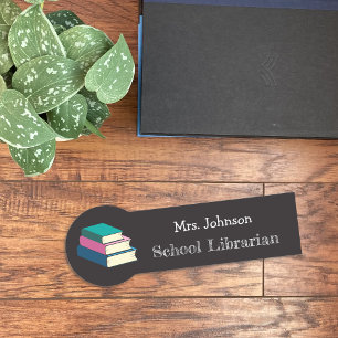 School Librarian Faux Chalkboard Name Tag