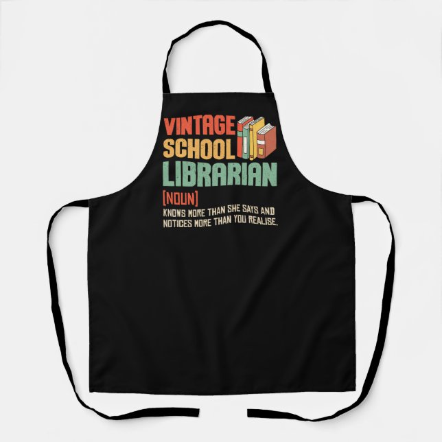 School Librarian Pronunciation Funny Apron (Front)