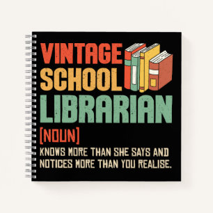 School Librarian Pronunciation Funny Notebook