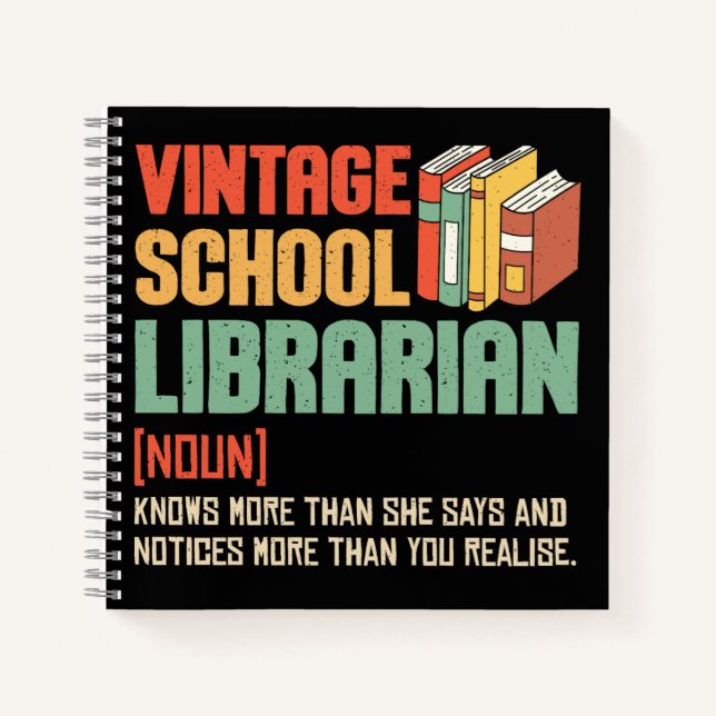 School Librarian Pronunciation Funny Notebook (Front)