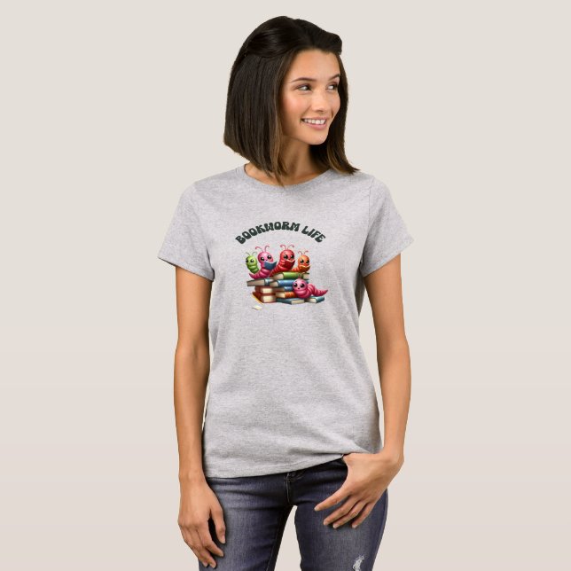 School Library Bookworm Life T-shirt (Front Full)