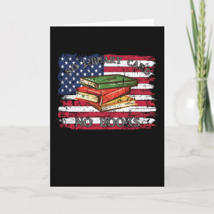 School Library Funny Gift For Librarian US Flag Card