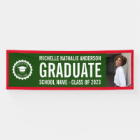 School logo Graduation Photo Green Red