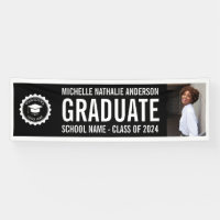 School logo Graduation Photo Party Black White