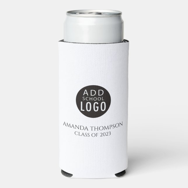 School Logo Personalised Graduation Party Favour Seltzer Can Cooler (Seltzer Back)