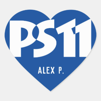 School Logo Personalised Name Heart Sticker