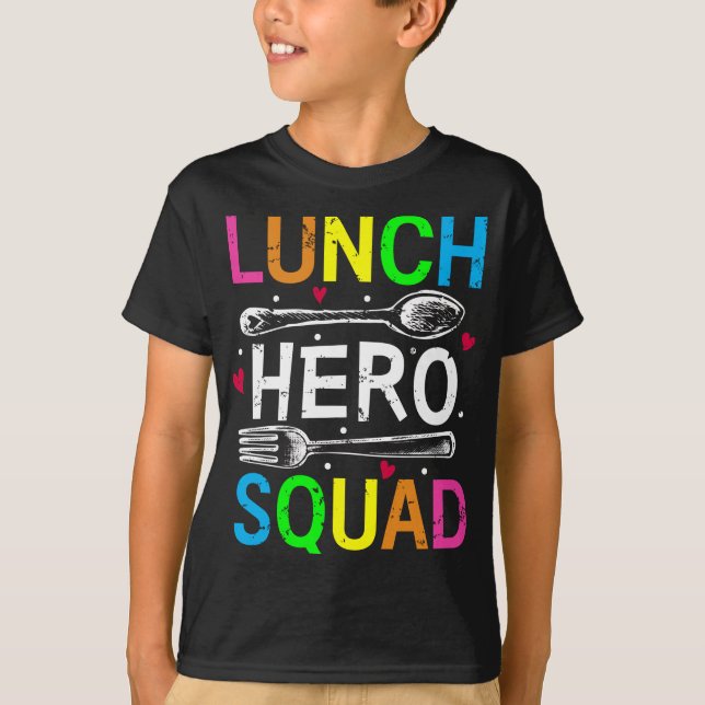 School Lunch Hero Squad Cafeteria Workers Boy T-Shirt (Front)