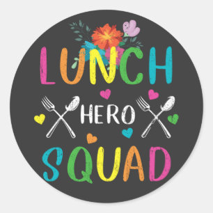 School Lunch Hero Squad Cafeteria Workers Classic Round Sticker