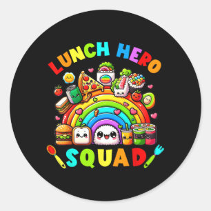 School Lunch Lady Squad A Food Team Rainbow Lunch Classic Round Sticker