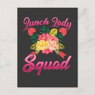 School Lunch Lady Squad Cafeteria Woman Postcard