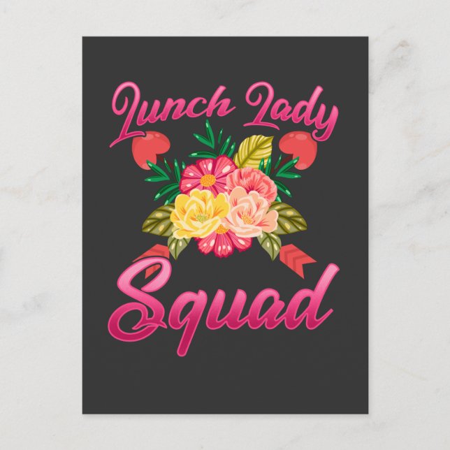School Lunch Lady Squad Cafeteria Woman Postcard (Front)
