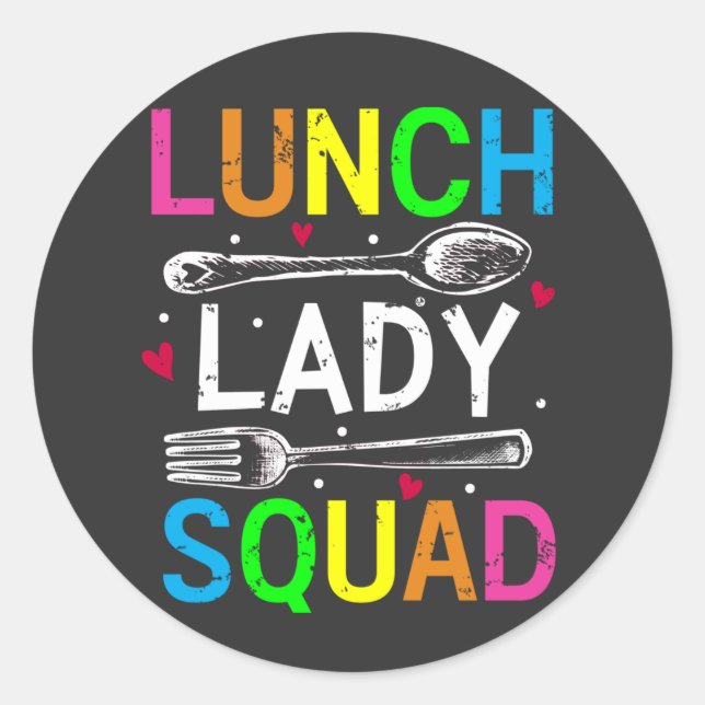 School Lunch Lady Squad Cafeteria Workers Classic Round Sticker (Front)