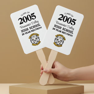 School Mascot Class Reunion Keepsake Hand Fan