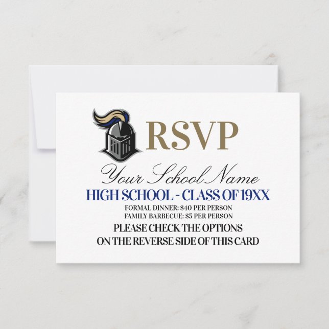 School Mascot Class Reunion RSVP Card (Front)