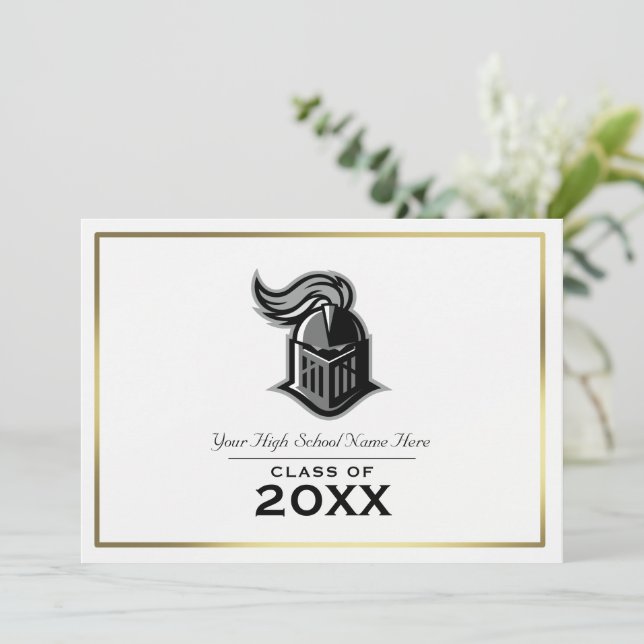 School Mascot Graduation Party Invitation (Standing Front)