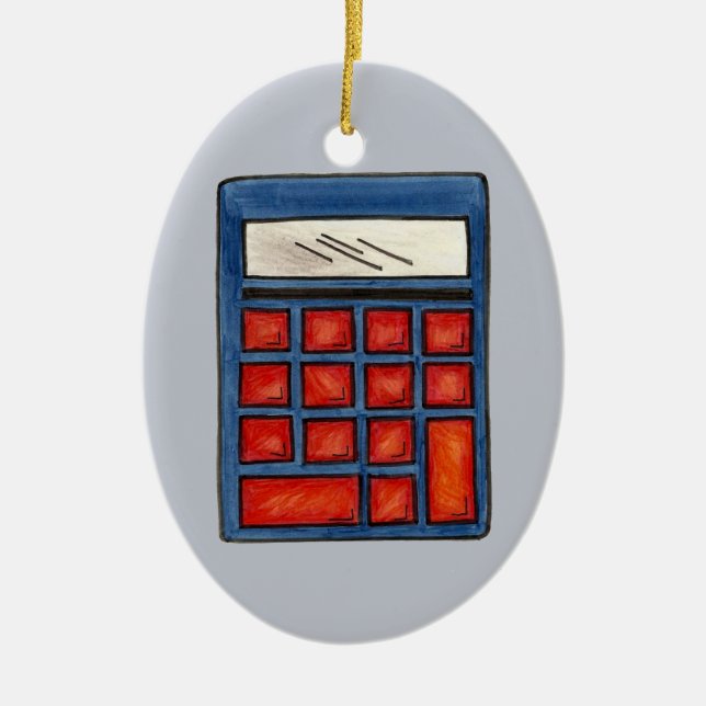 School Math Teacher Gift Calculator Education Ceramic Tree Decoration (Front)