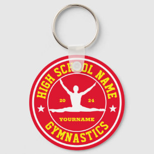School Men Gymnastics Team Custom Colour Sports Key Ring