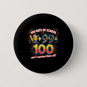 School Milestone 100 Days Learning Design Teachers 6 Cm Round Badge