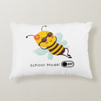 "School Mode: OFF - Chillin' Bee" Decorative Cushion