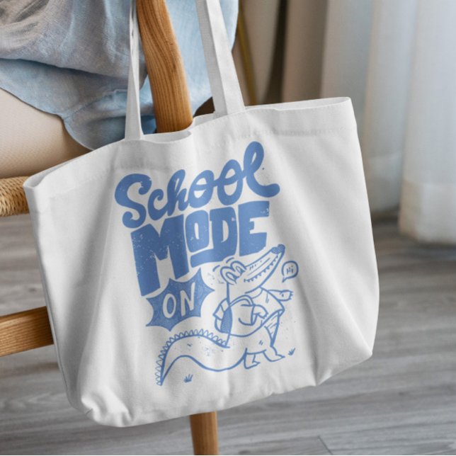 School Mode On Crocodile Tote Bag (Creator Uploaded)