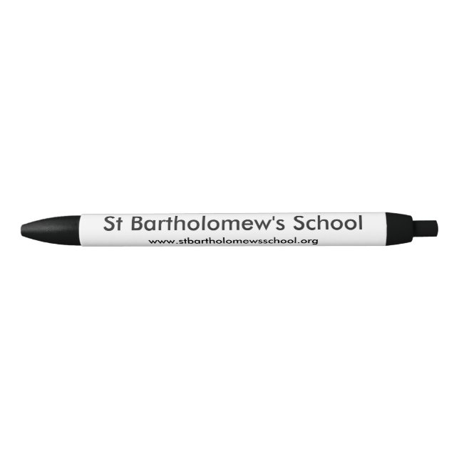 School Name Printed on a Black Ink Pen (Front)