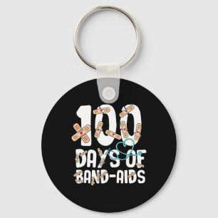School Nurse 100 Days Of Bynd-aids Nurse 100th Day Key Ring
