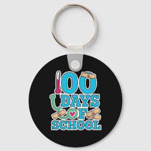 School Nurse 100 Days Of School Key Ring