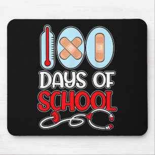School Nurse 100 Days of School LOVE Stethoscope N Mouse Pad