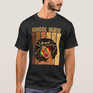 School Nurse Afro African American Women Black His T-Shirt