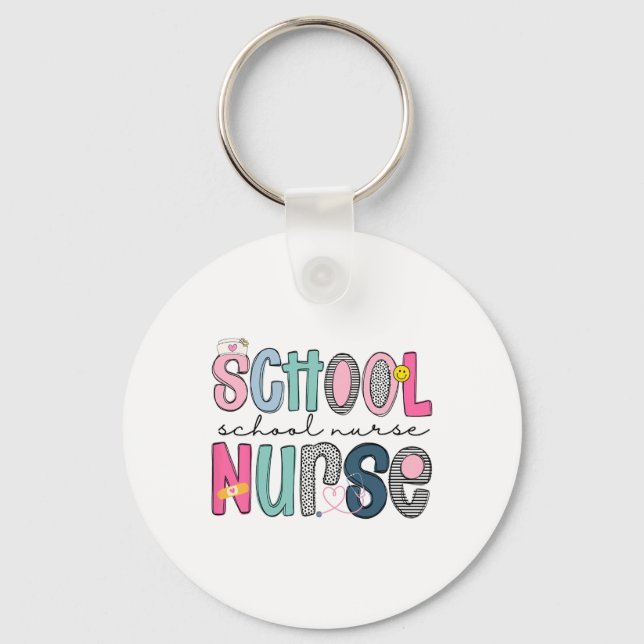 School Nurse Appreciation Day For Best Nurses Back Key Ring (Front)