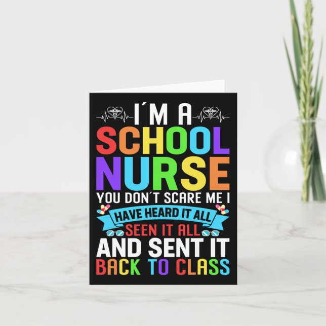 School Nurse Appreciation Nursing Elementary Schoo Card (Front)