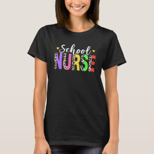 School Nurse Back To School Cute Leopard Graphic T-Shirt