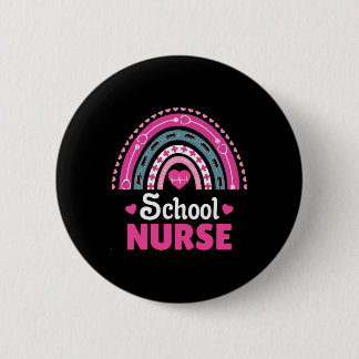School Nurse Boho Rainbow 6 Cm Round Badge