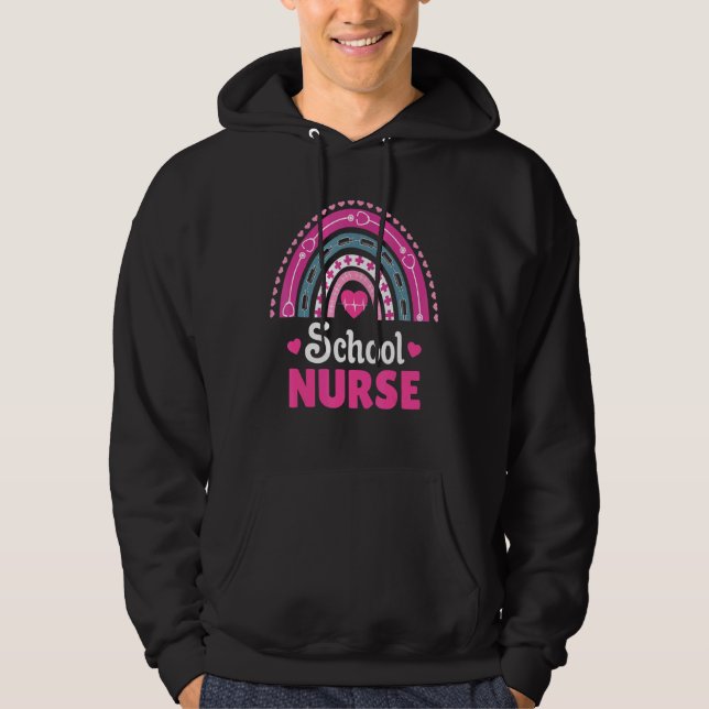 School Nurse Boho Rainbow Hoodie (Front)