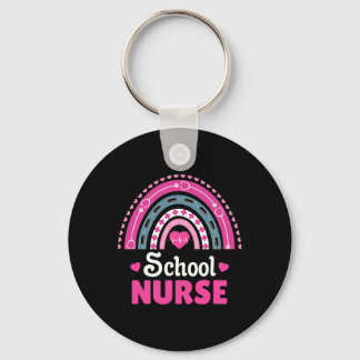 School Nurse Boho Rainbow Key Ring