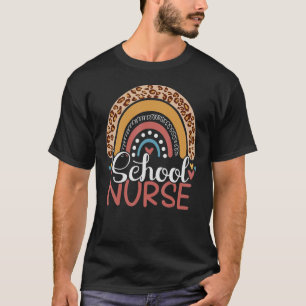 School Nurse Boho Rainbow Leopard Nurse Week 2022  T-Shirt