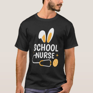 School Nurse Bunny Stethoscope Scrub Life Easter O T-Shirt