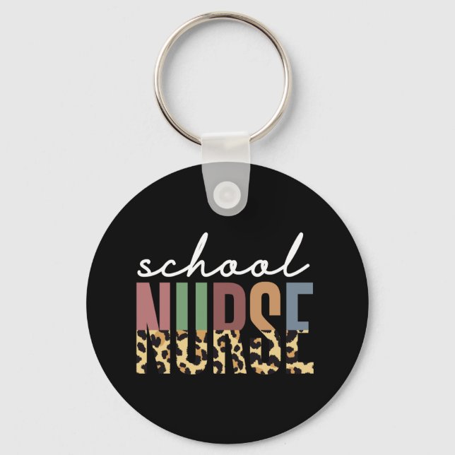 School Nurse cheetah Nurse appreciation gifts  Key Ring (Front)