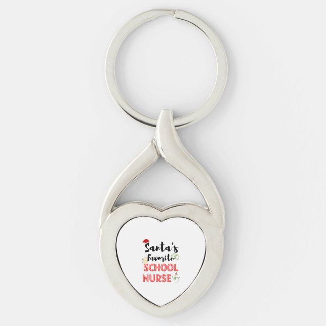 School Nurse Christmas Key Ring (Front)