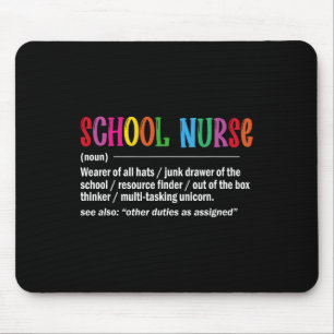 School Nurse Definition Byck To School Fun Mouse Pad