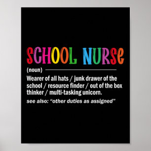 School Nurse Definition Byck To School Fun  Poster