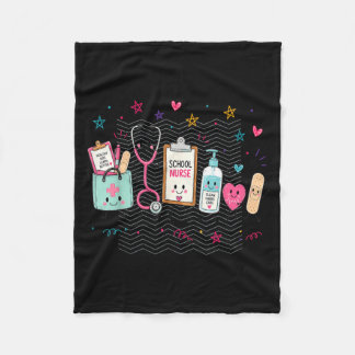 School Nurse Doodles Funny School Nurse Life Fleece Blanket