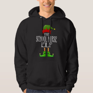 School Nurse Elf Xmas Funny Family Matching Group Hoodie