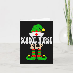School Nurse Elf Xmas Matching Family Group Christ Card